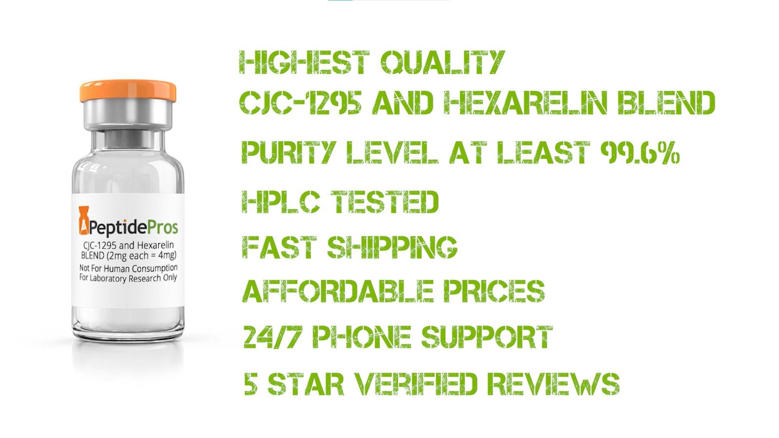 CJC-1295 NO DAC and Hexarelin BLEND (2mg each = 4mg total)